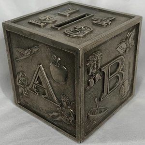 Vintage Building Block Bank by Leonard